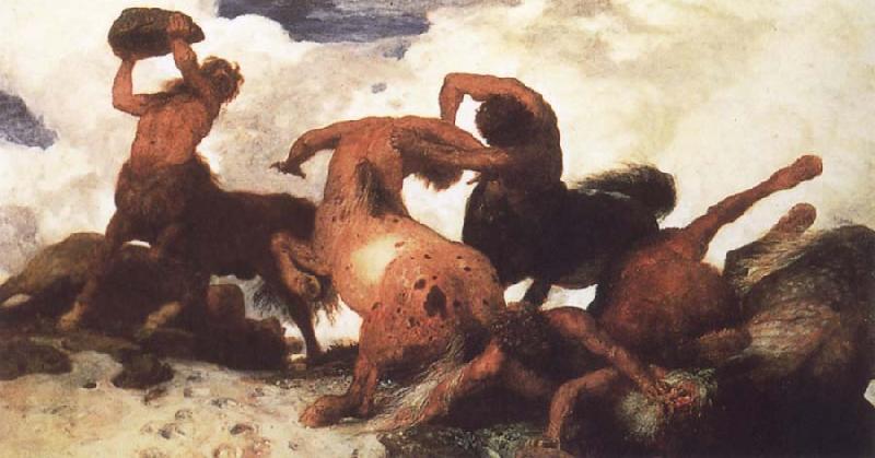 Arnold Bocklin Centaur Fight Sweden oil painting art